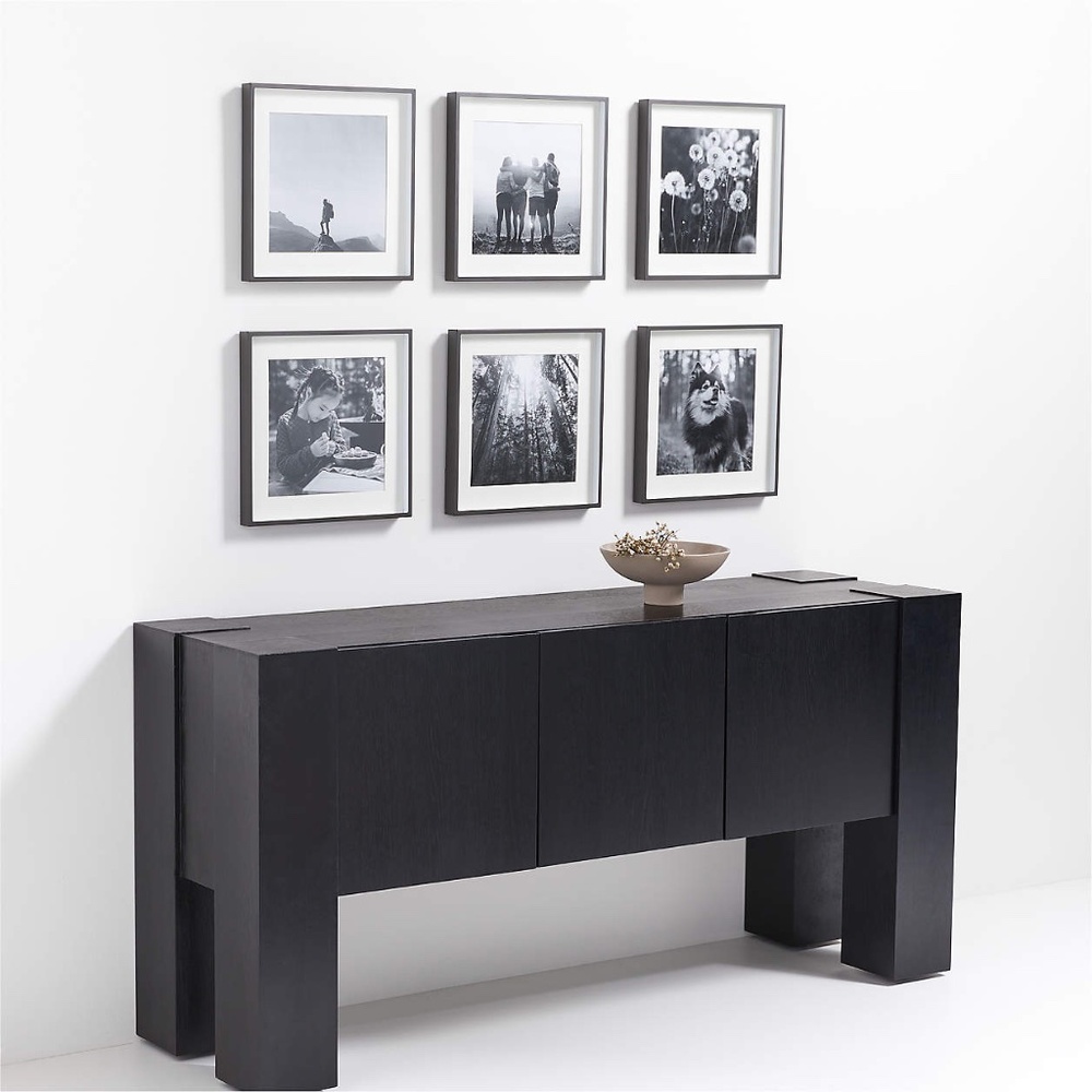 Crate & Barrel 6-Piece Brushed Black 11x11 Gallery Wall Frame Set